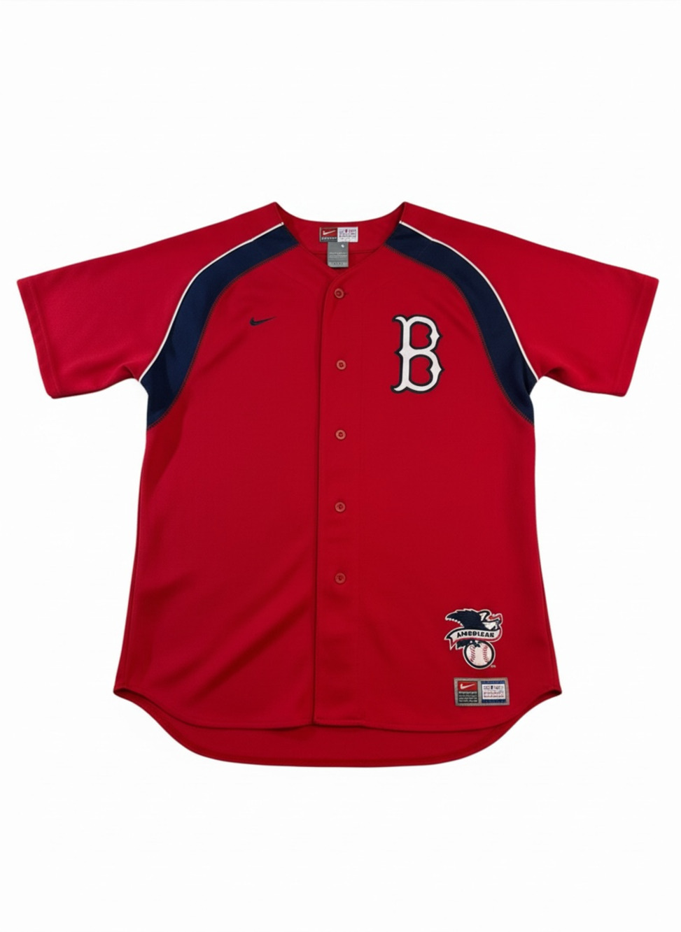 Boston Red Sox Nike MLB Baseball Jersey Mens Large L Red Button Front